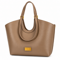Khaki Vegan Leather Tote Bag for Women