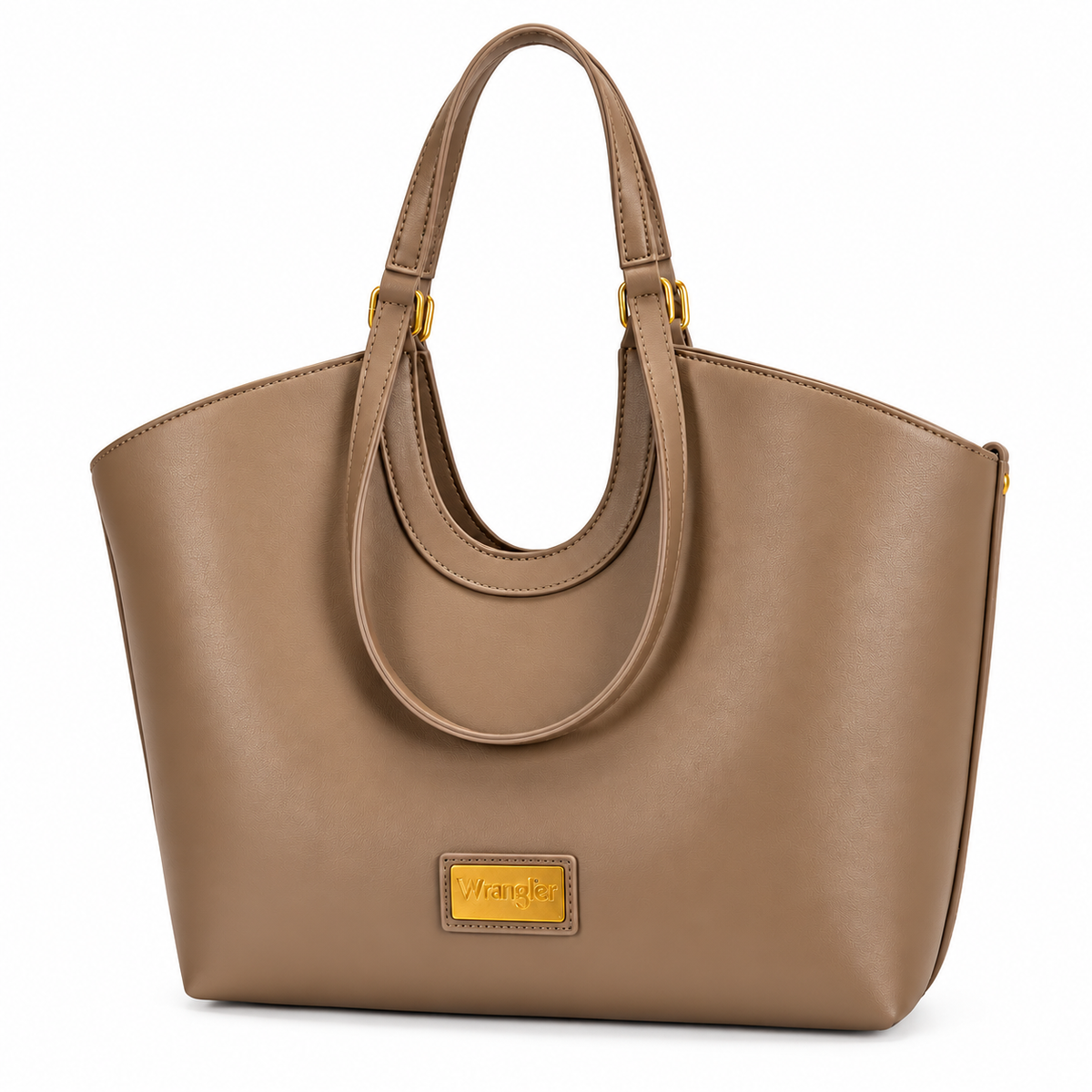 Khaki Vegan Leather Tote Bag for Women