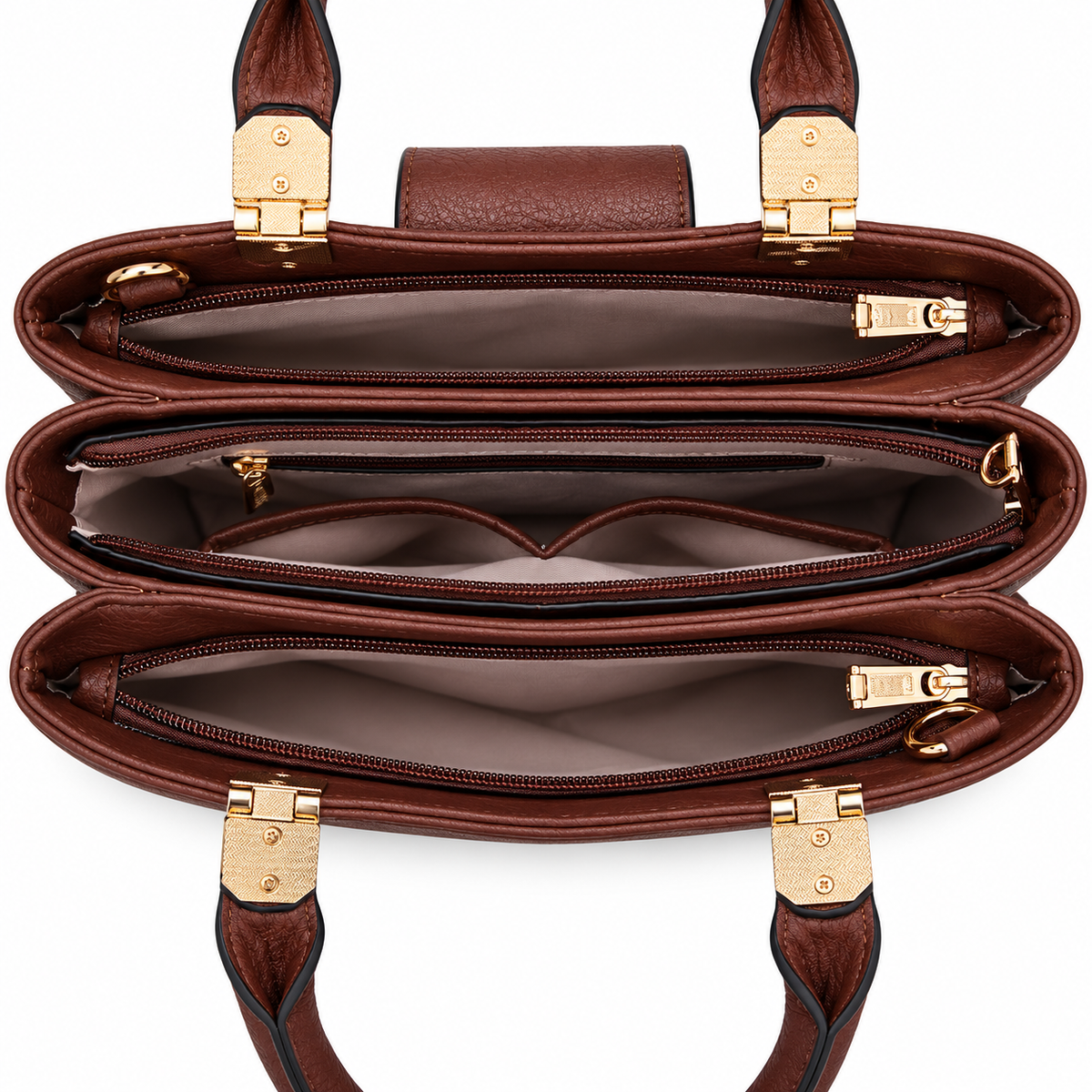 Women’s Brown Vegan Leather Satchel Handbag