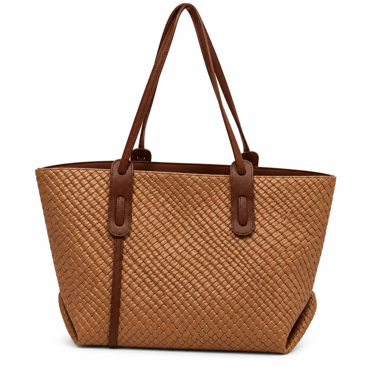 Woven Tote Bag for Women – Brown