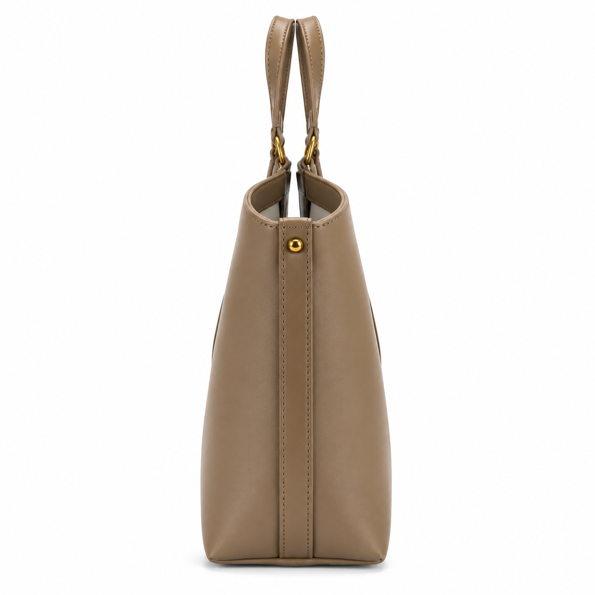 Khaki Vegan Leather Tote Bag for Women