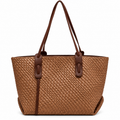 Woven Tote Bag for Women – Brown
