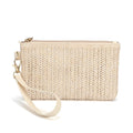 Women's Straw Clutch Large Capacity Zipper Mobile Ladies Wallets
