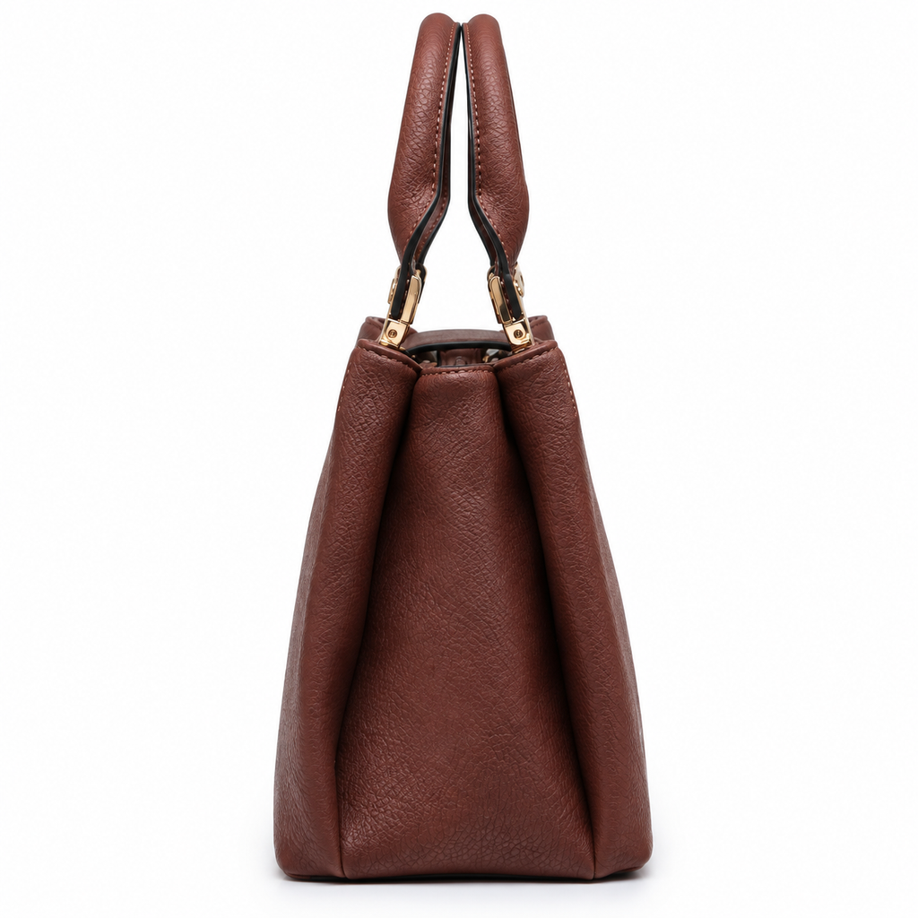 Women’s Brown Vegan Leather Satchel Handbag