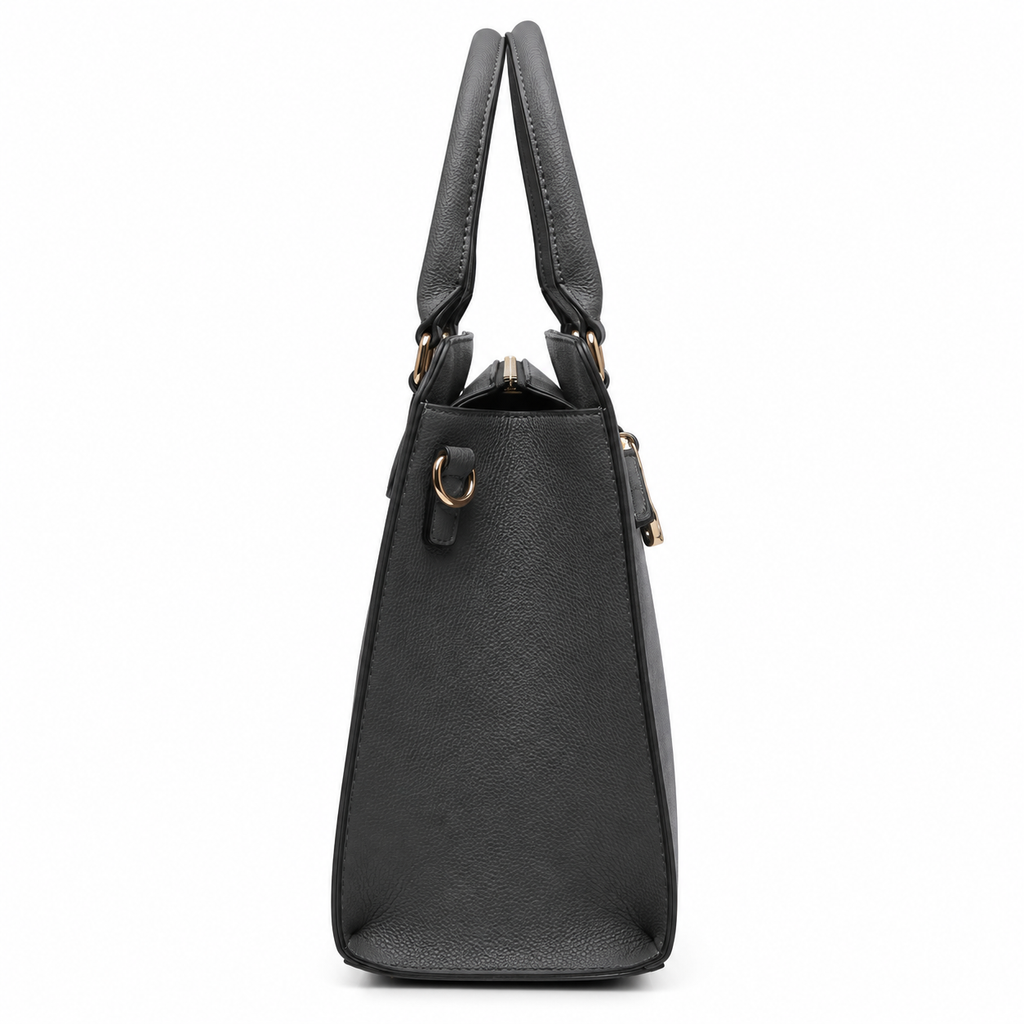 Women's Black Tote Bag with Matching Wristlet
