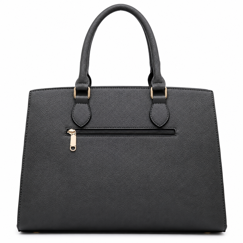 Women's Black Tote Bag with Matching Wristlet